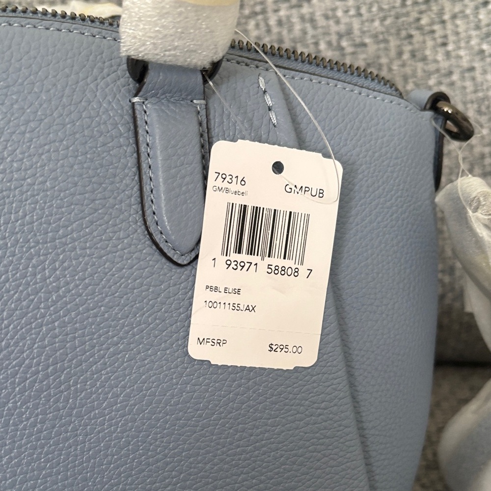 Coach Pebbled Leather Satchel - Light Blue - Picture 4 of 4